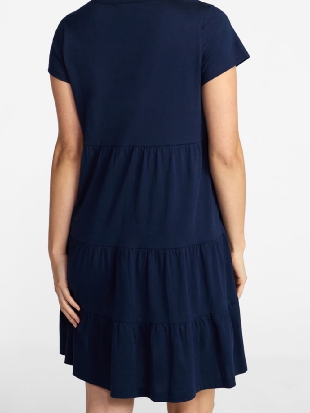 Time and Tru Navy Short Sleeve Tiered Dress with Pockets Sz XXL - Picture 2 of 10
